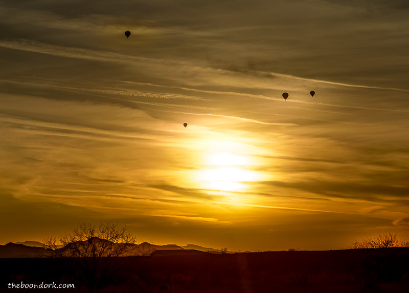 Boondocking sunset hot air balloons