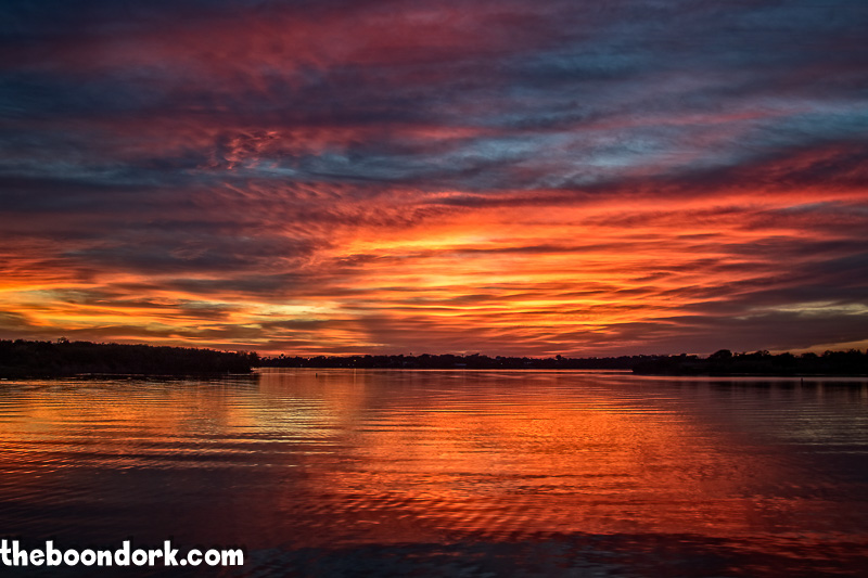 Sunset over Lake Corpus Christi state Park